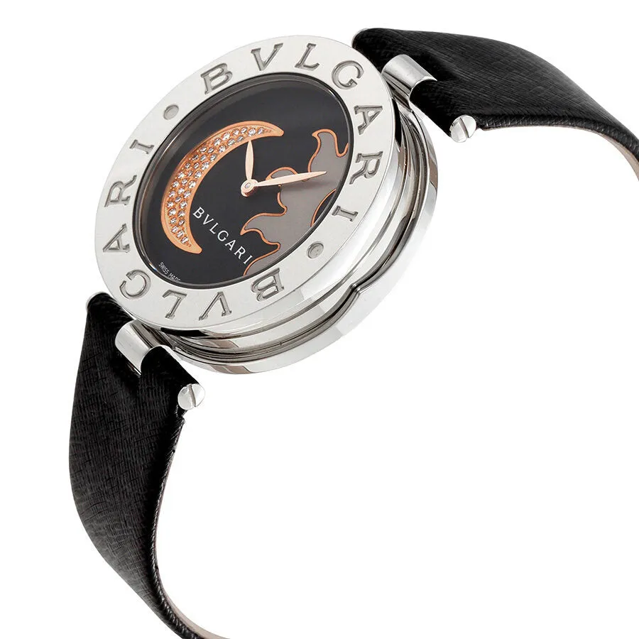 Bvlgari B.zero1 Black Dial With Sun And Moon Diamond Inlay Motif Ladies Watch 101739