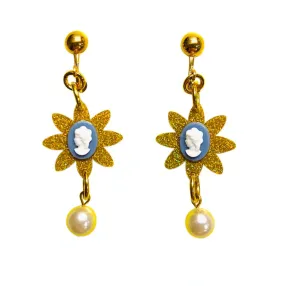 Cameo Pearl Love Clip On Earrings