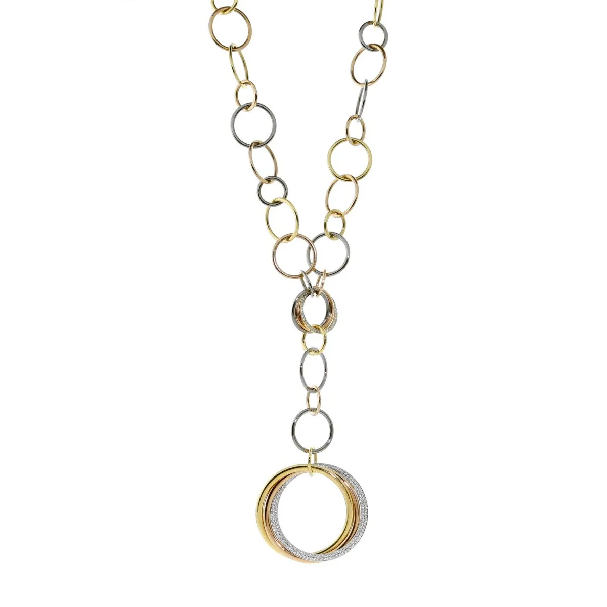 Cartier Trinity Diamond Gold Necklace