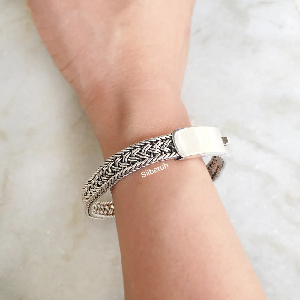 Chunky Knotted Silver Bracelet