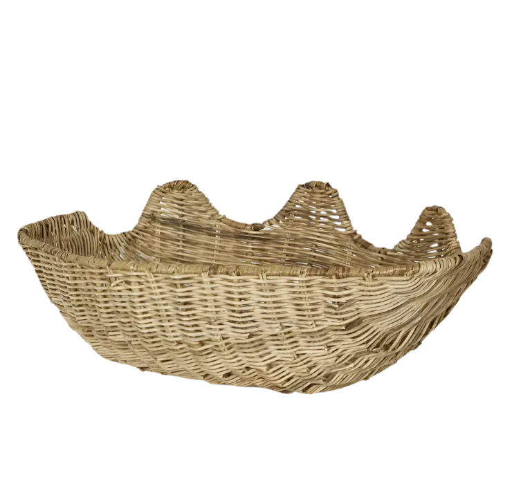 Clam Shell Rattan Large Natural