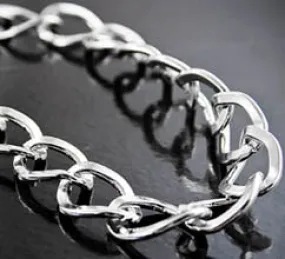 Classic Silver Flattened Curb Footage Chain, 10ft/spool