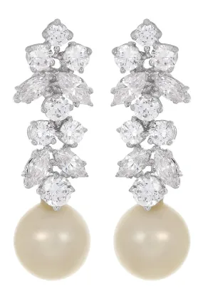 Cluster Pearl Drop Earrings