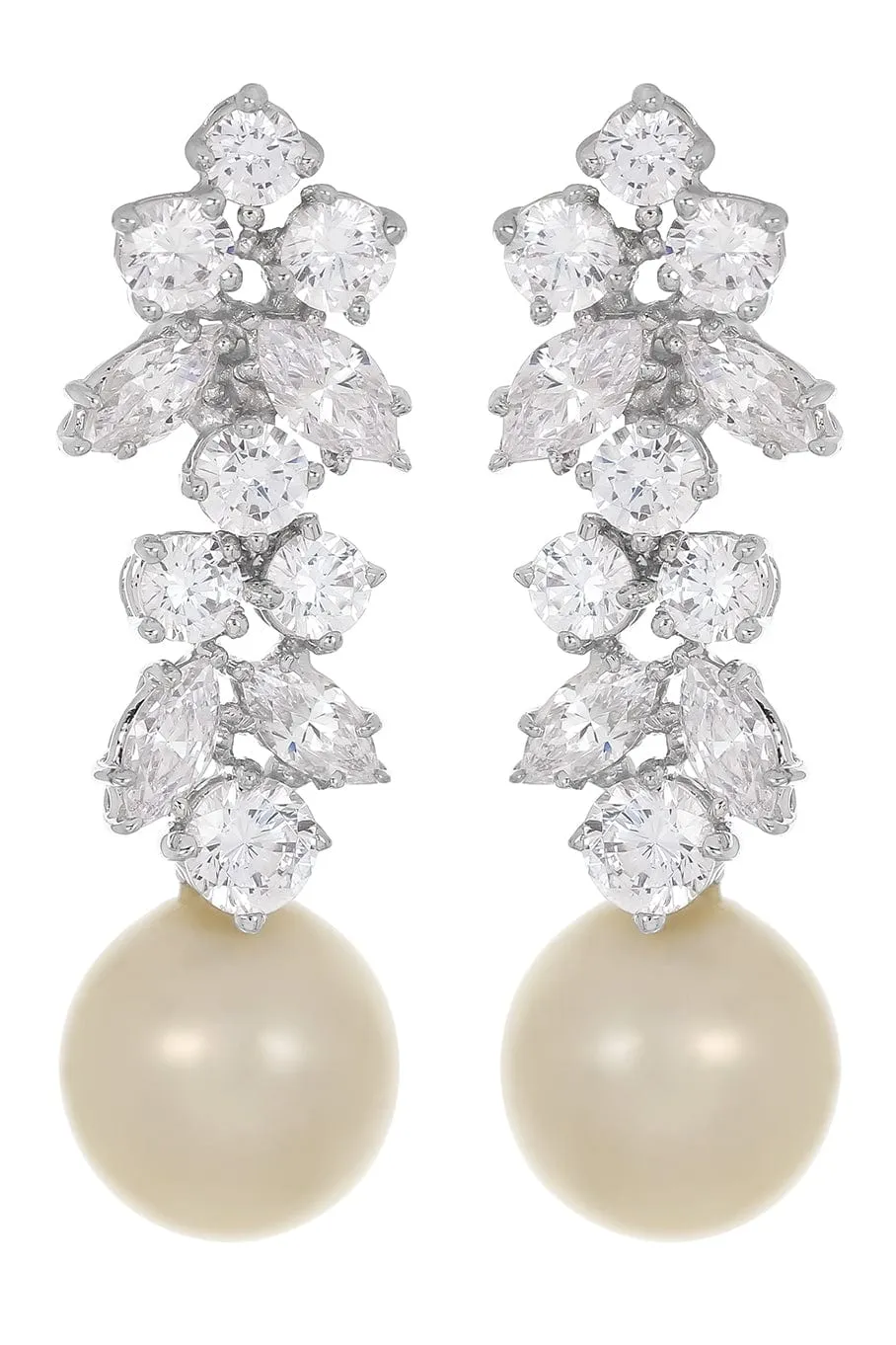 Cluster Pearl Drop Earrings