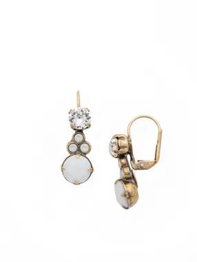 Clustered Circular Crystal Drop Dangle Earrings - ECJ14AGPLU