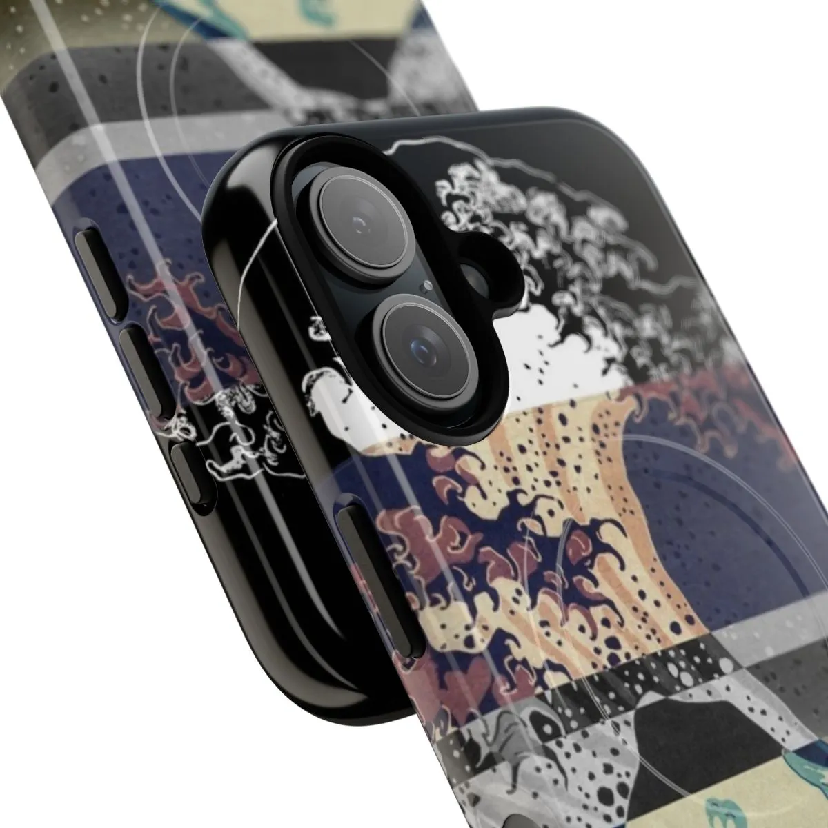 Colorful Glitch Magnetic Phone Cases Inspired by Japanese Art
