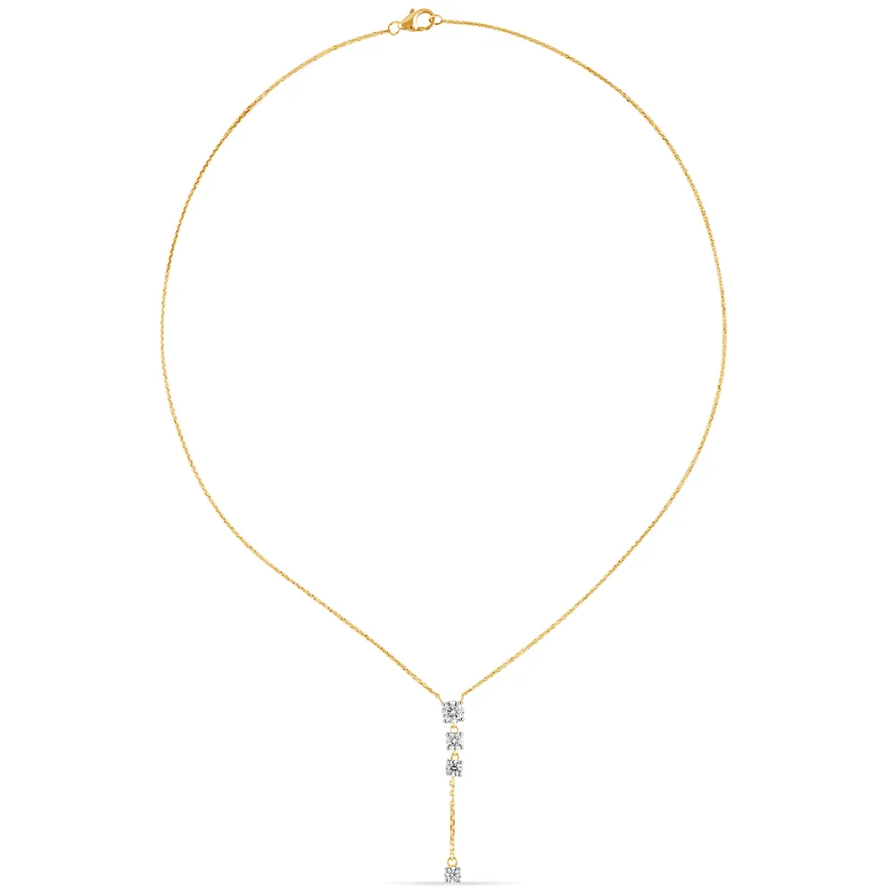 Drop Lariat Necklace with 1.00ct of Laboratory Grown Diamonds in 9ct Yellow Gold