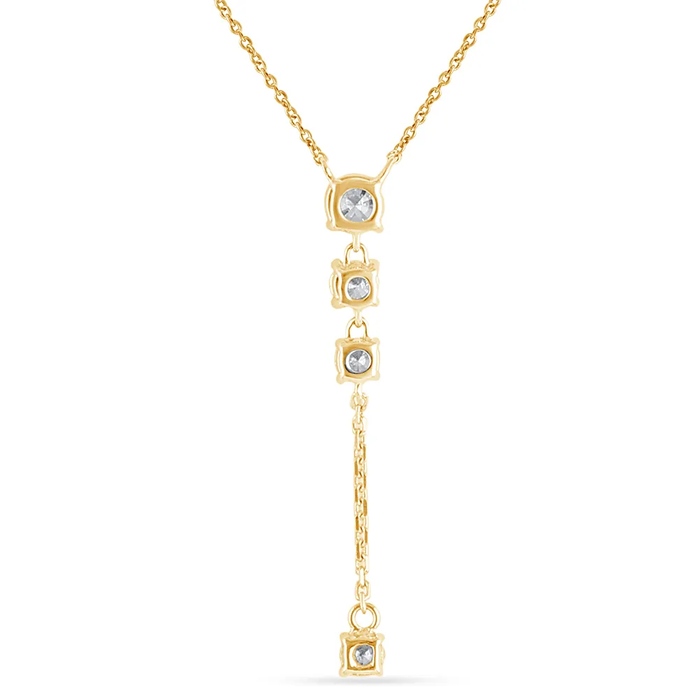 Drop Lariat Necklace with 1.00ct of Laboratory Grown Diamonds in 9ct Yellow Gold