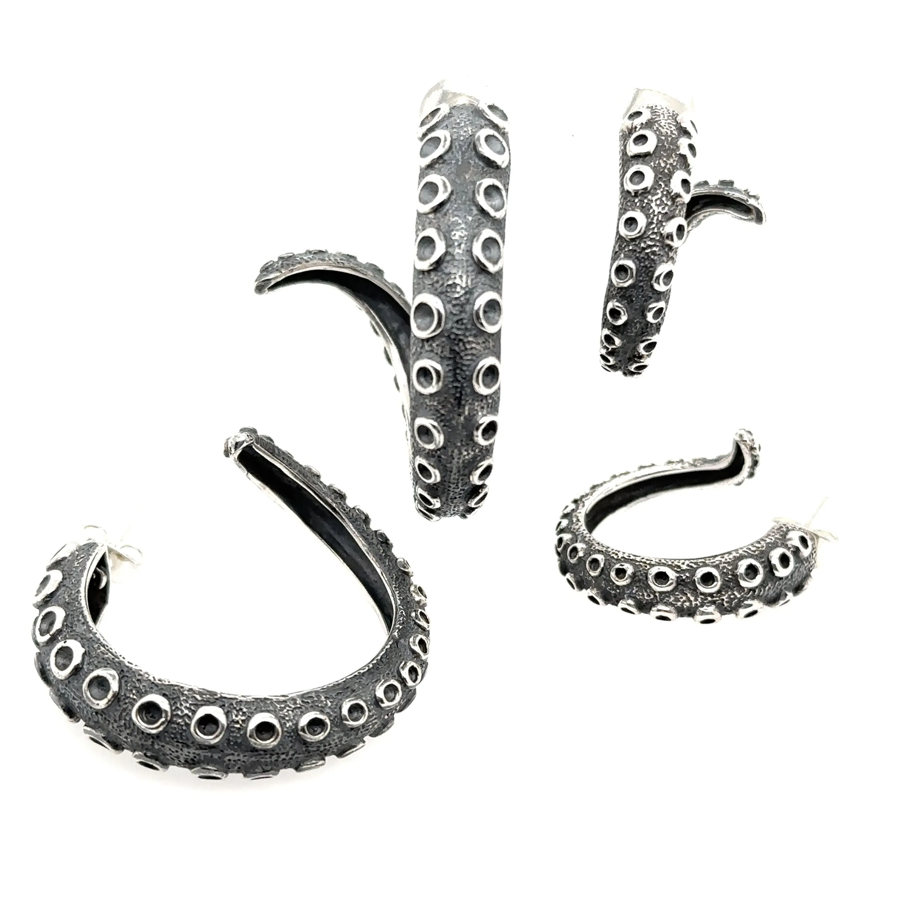 Edgy Octopus Tentacle Hoop Earrings