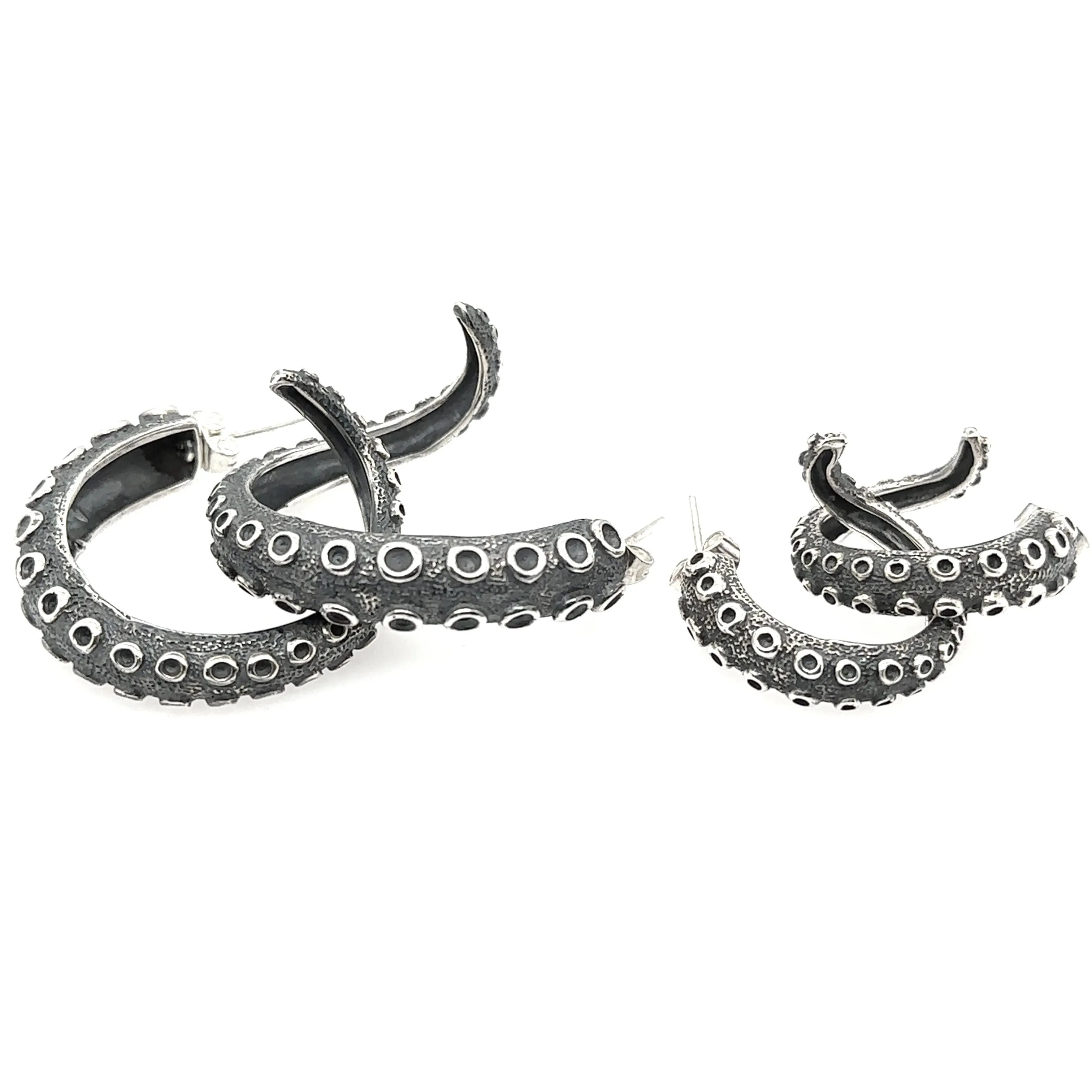 Edgy Octopus Tentacle Hoop Earrings