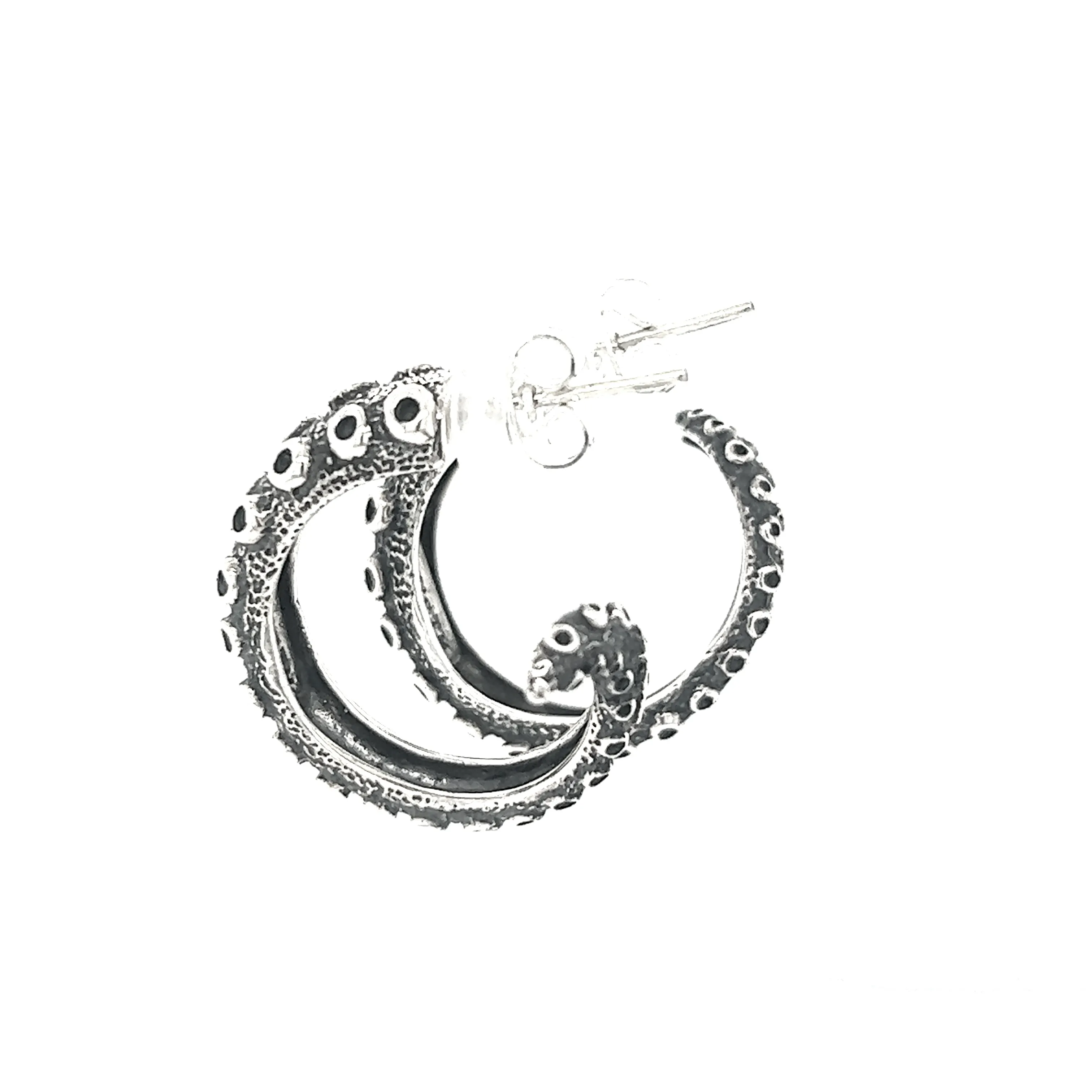 Edgy Octopus Tentacle Hoop Earrings