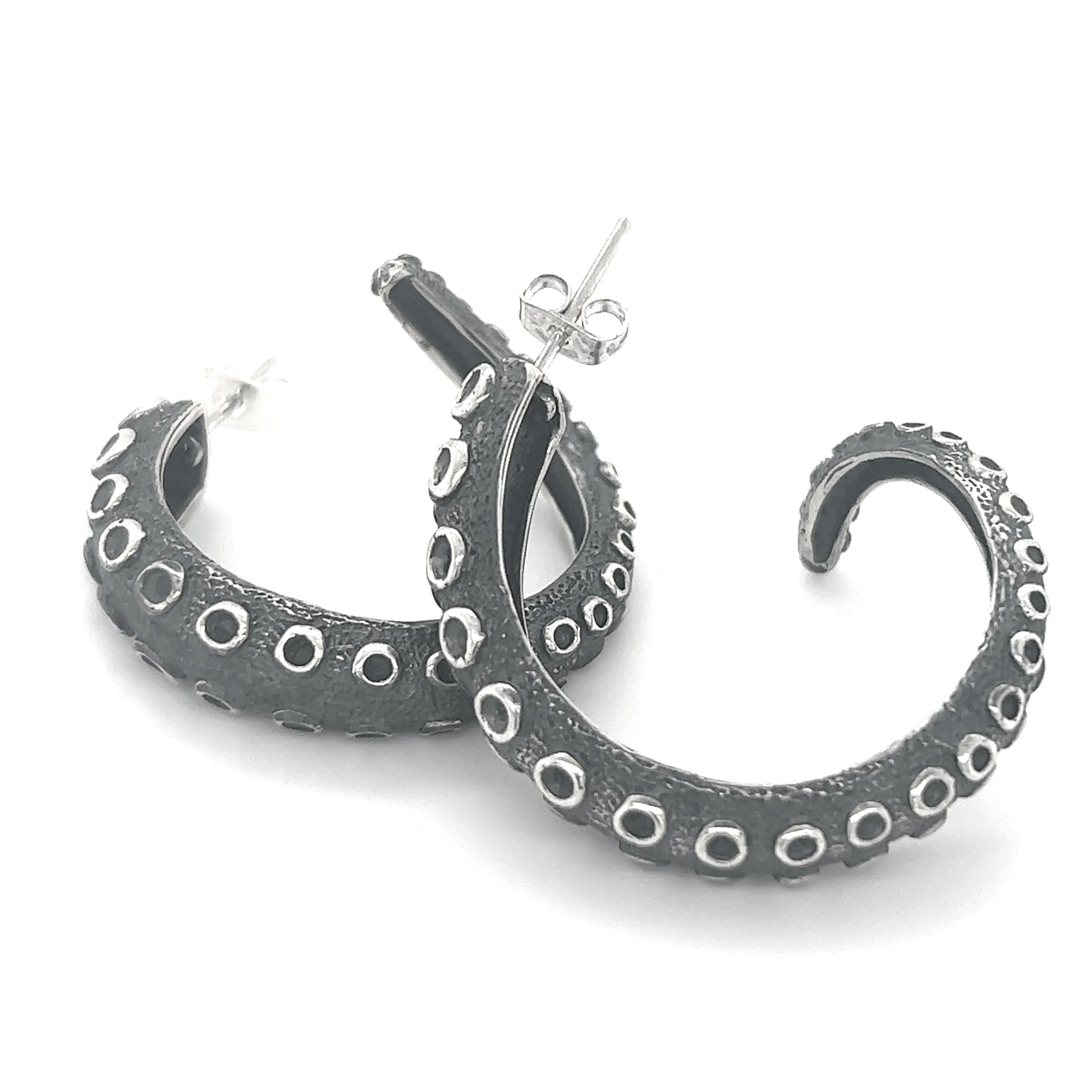 Edgy Octopus Tentacle Hoop Earrings