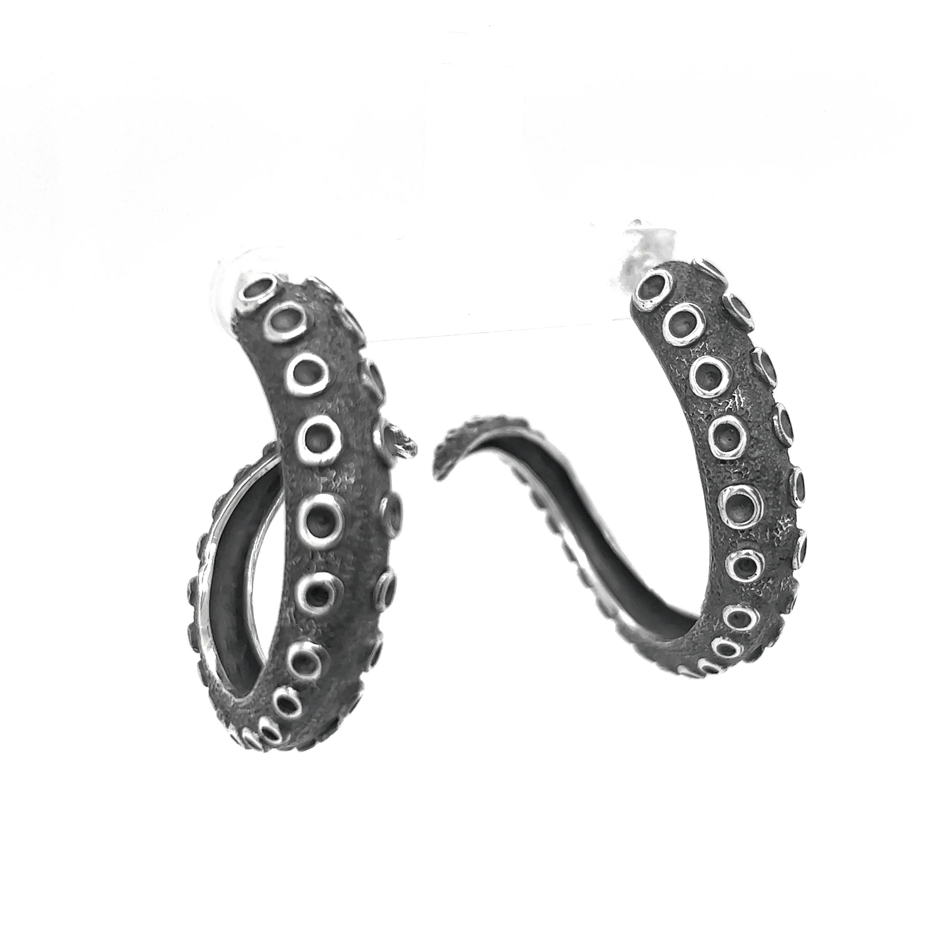 Edgy Octopus Tentacle Hoop Earrings