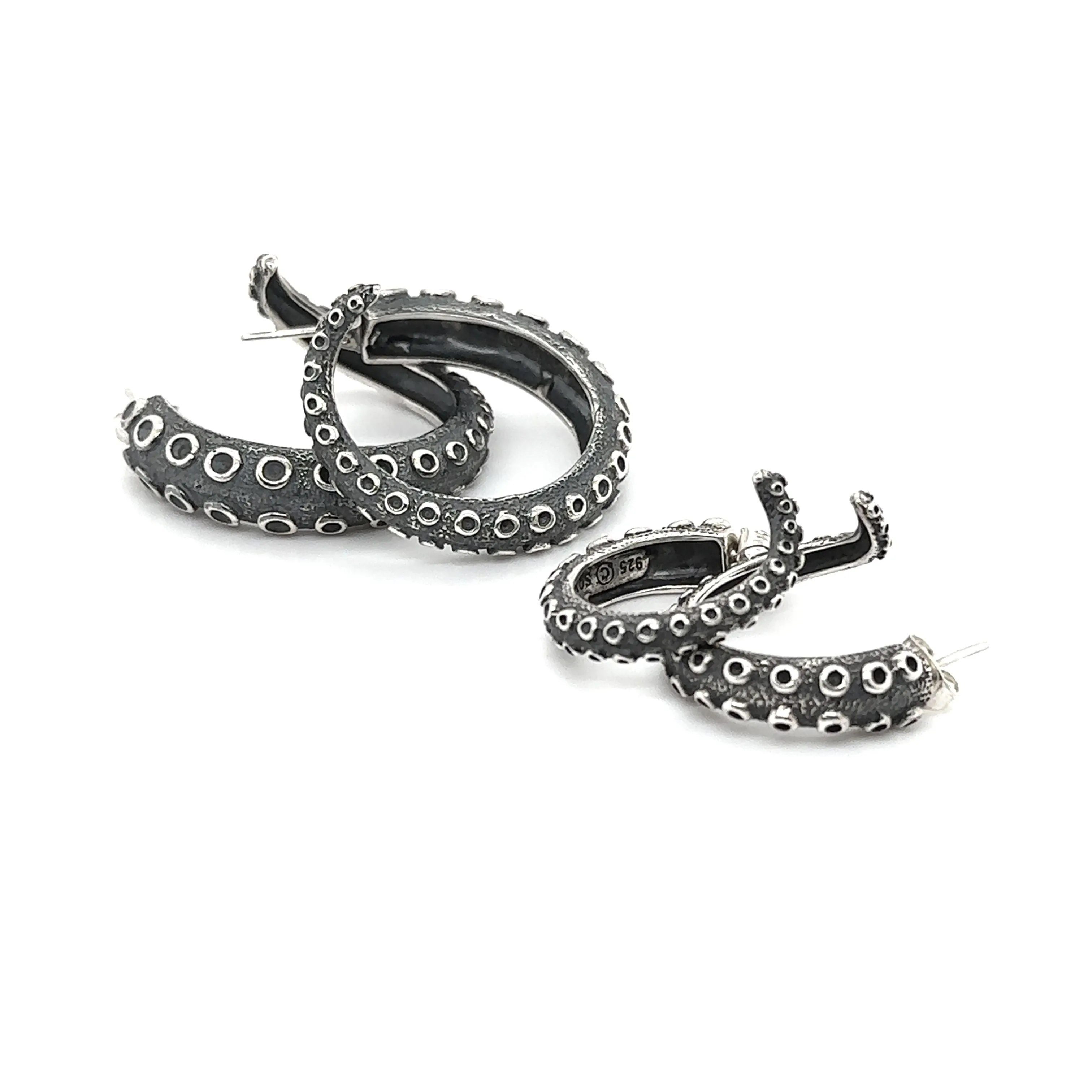 Edgy Octopus Tentacle Hoop Earrings