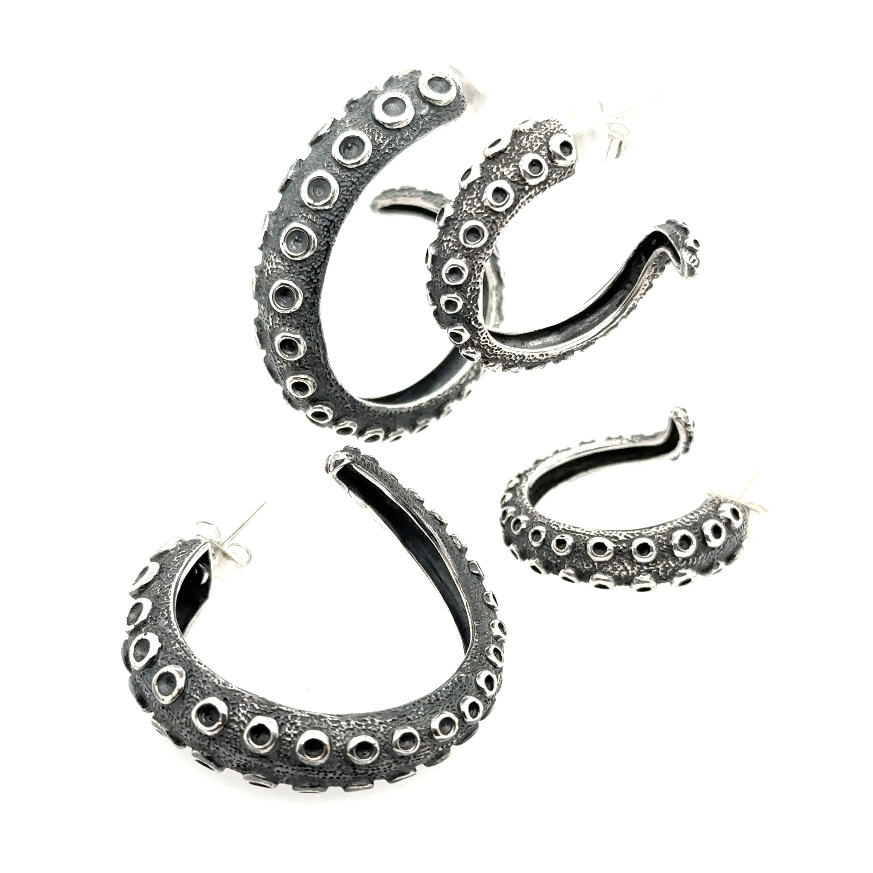 Edgy Octopus Tentacle Hoop Earrings
