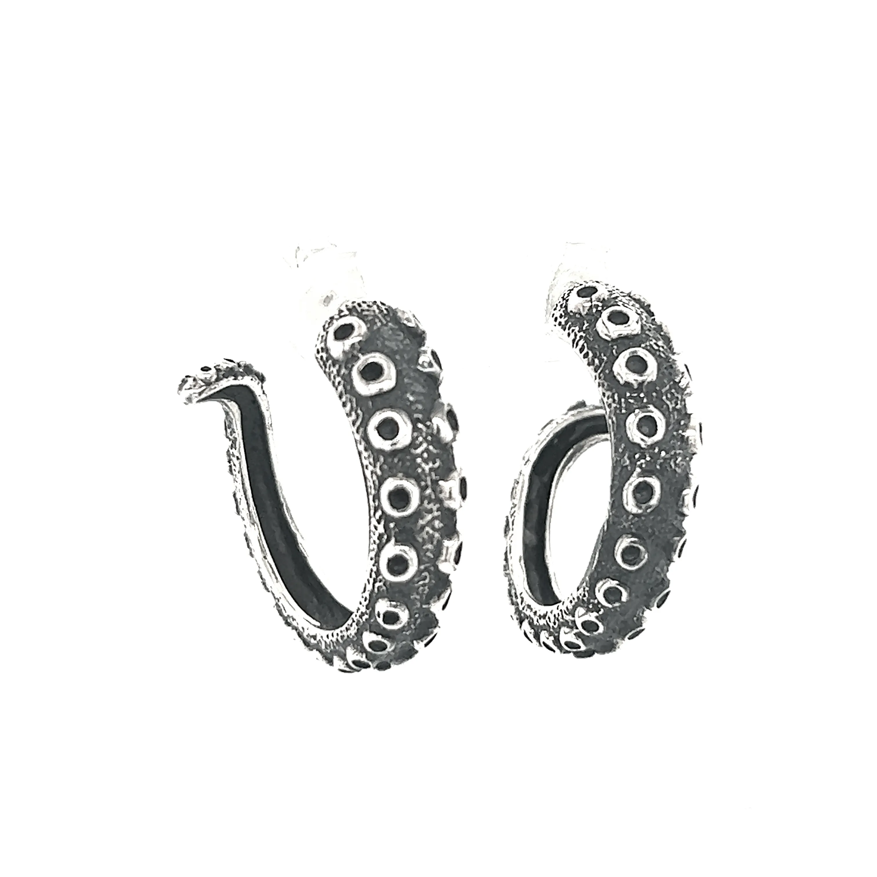 Edgy Octopus Tentacle Hoop Earrings