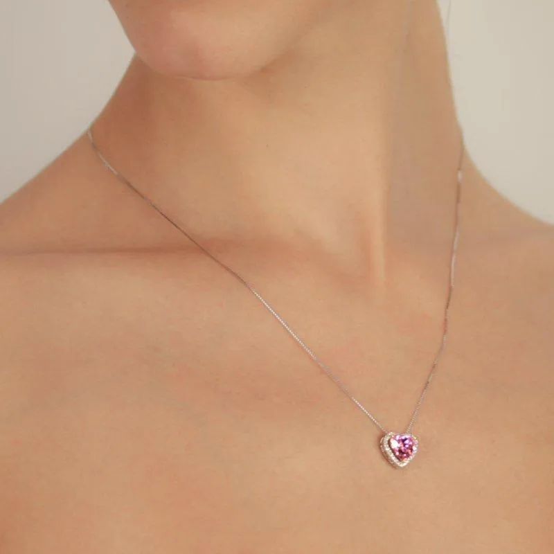 Enhanced Microset Heart in Fancy Pink