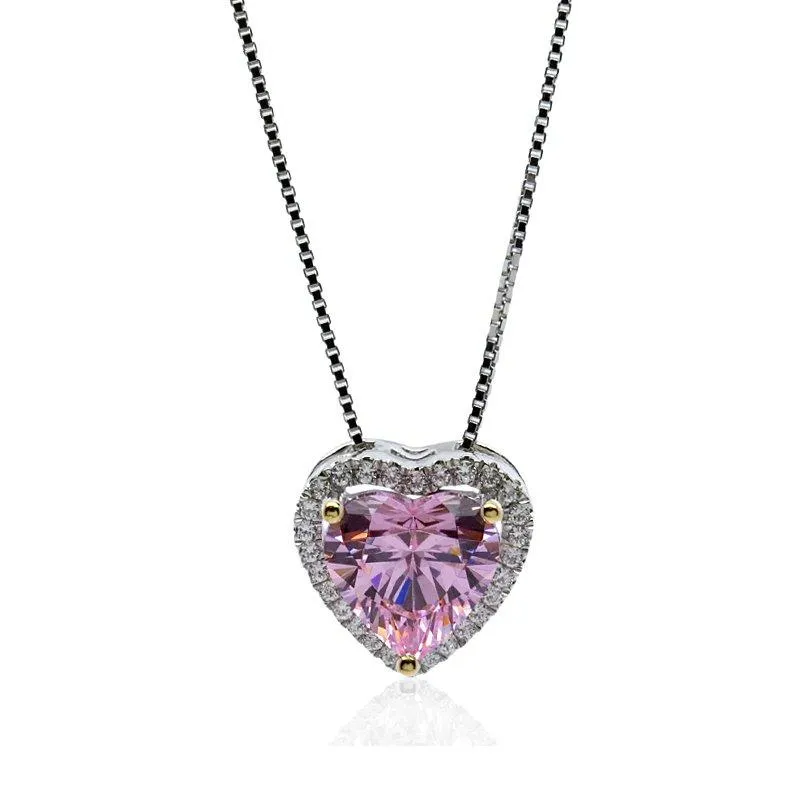 Enhanced Microset Heart in Fancy Pink