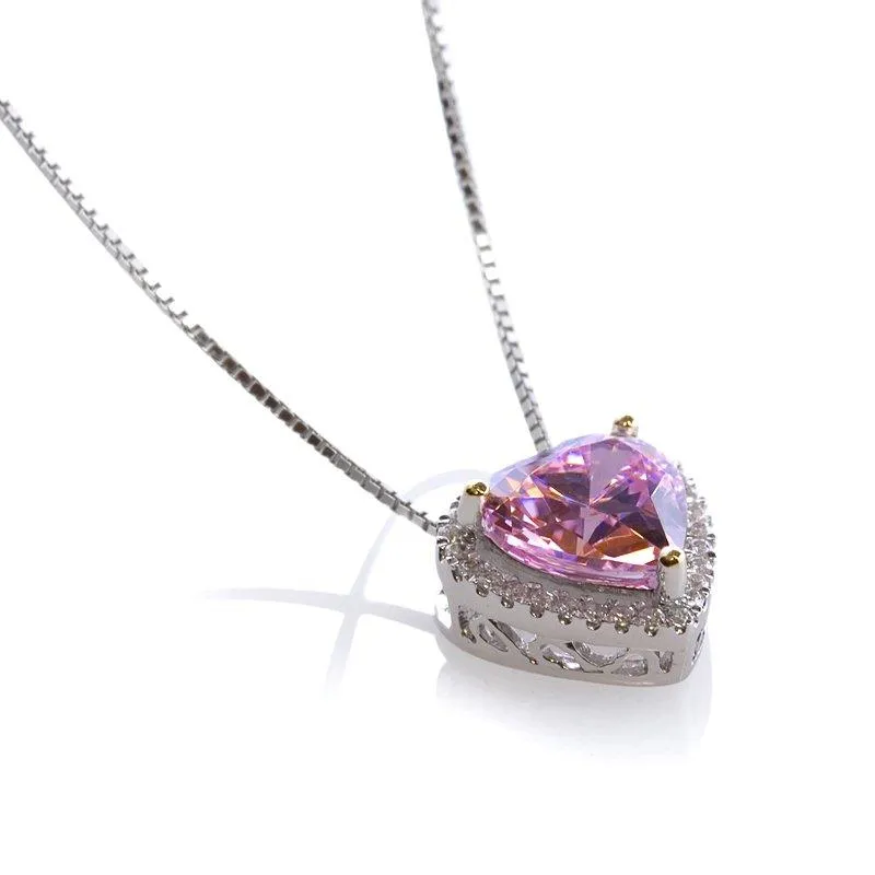 Enhanced Microset Heart in Fancy Pink