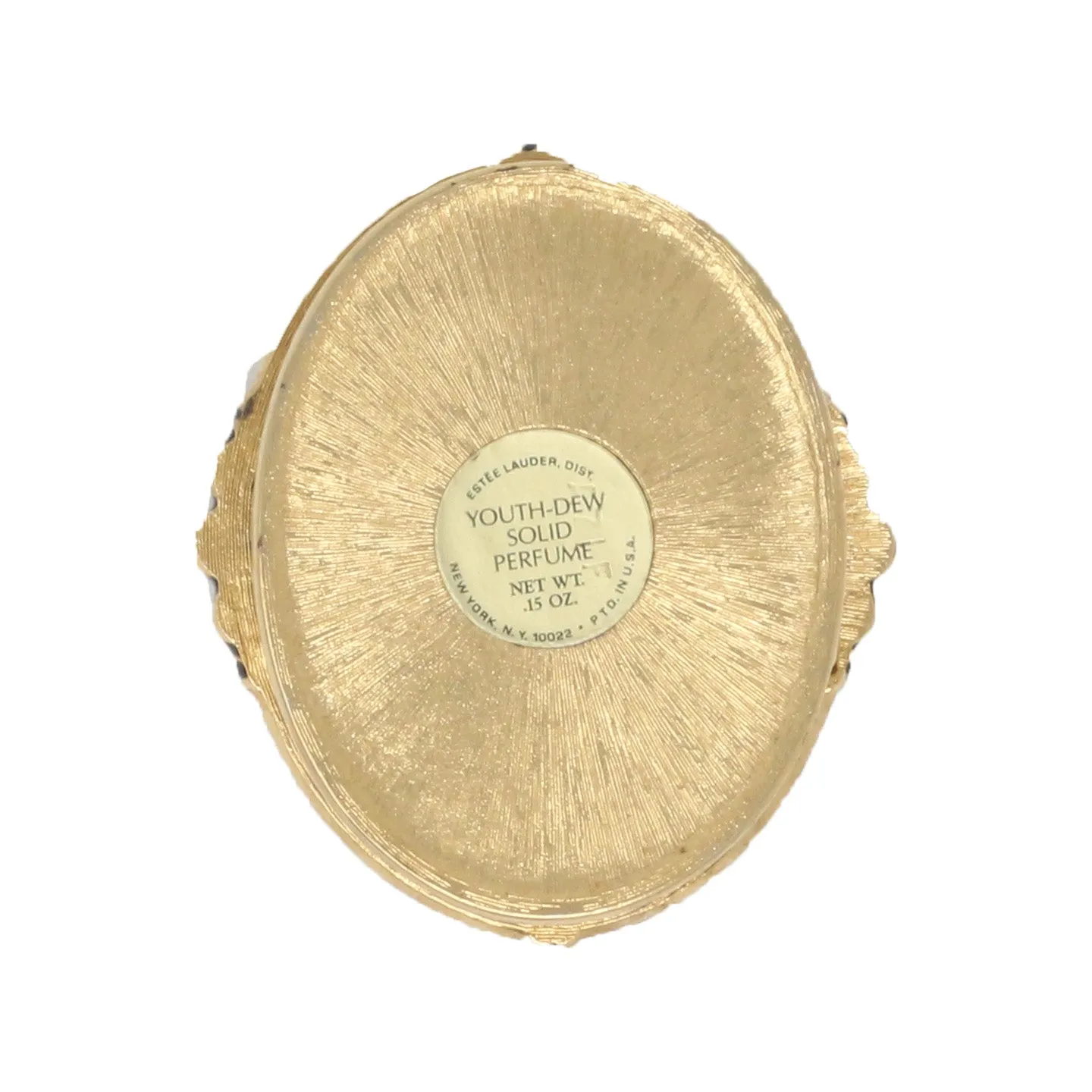 Estee Lauder Youth-Dew Cameo Goldplated Soild Perfume Compact Vintage