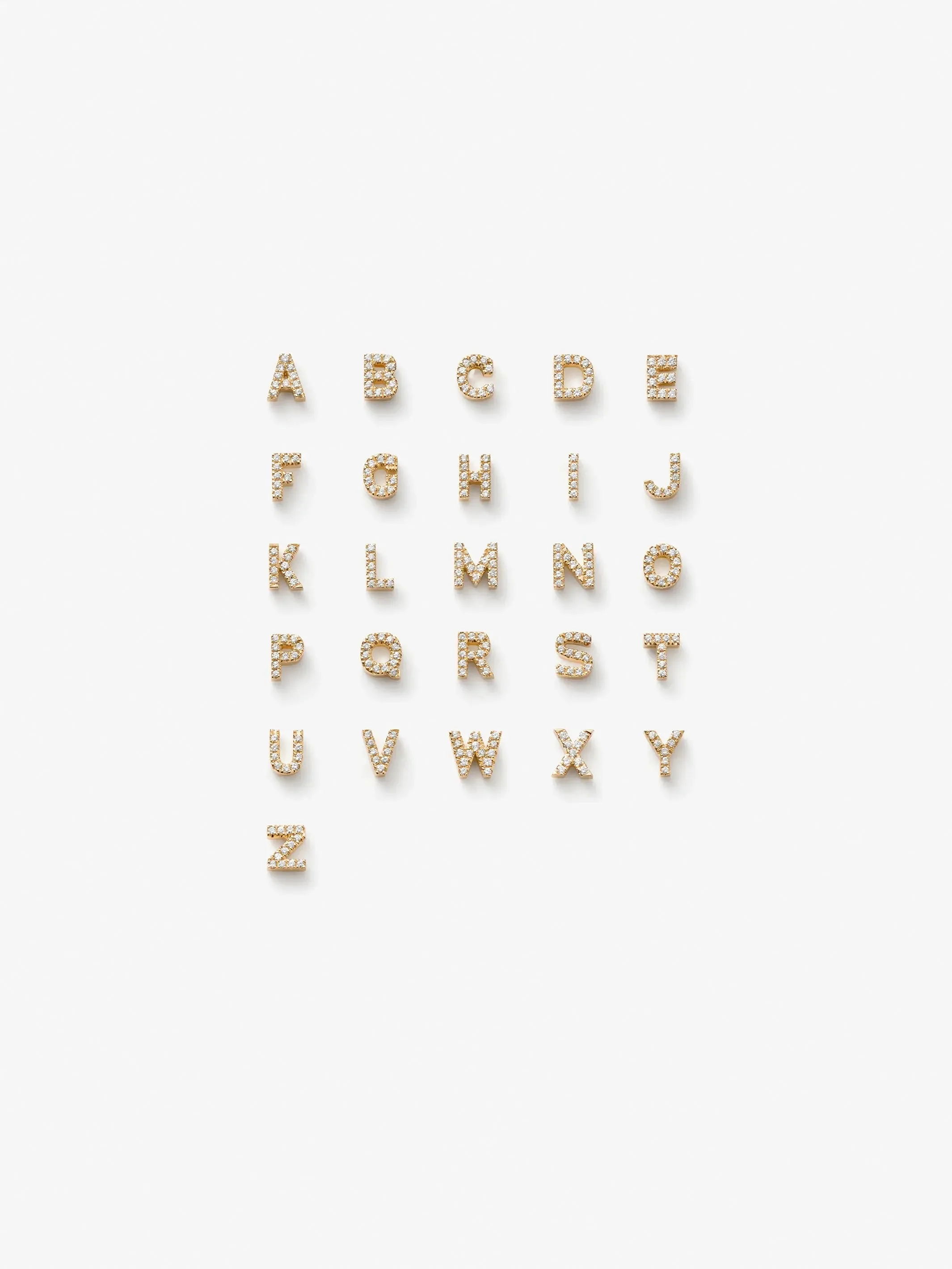 Four Diamond Letters & Heart Necklace