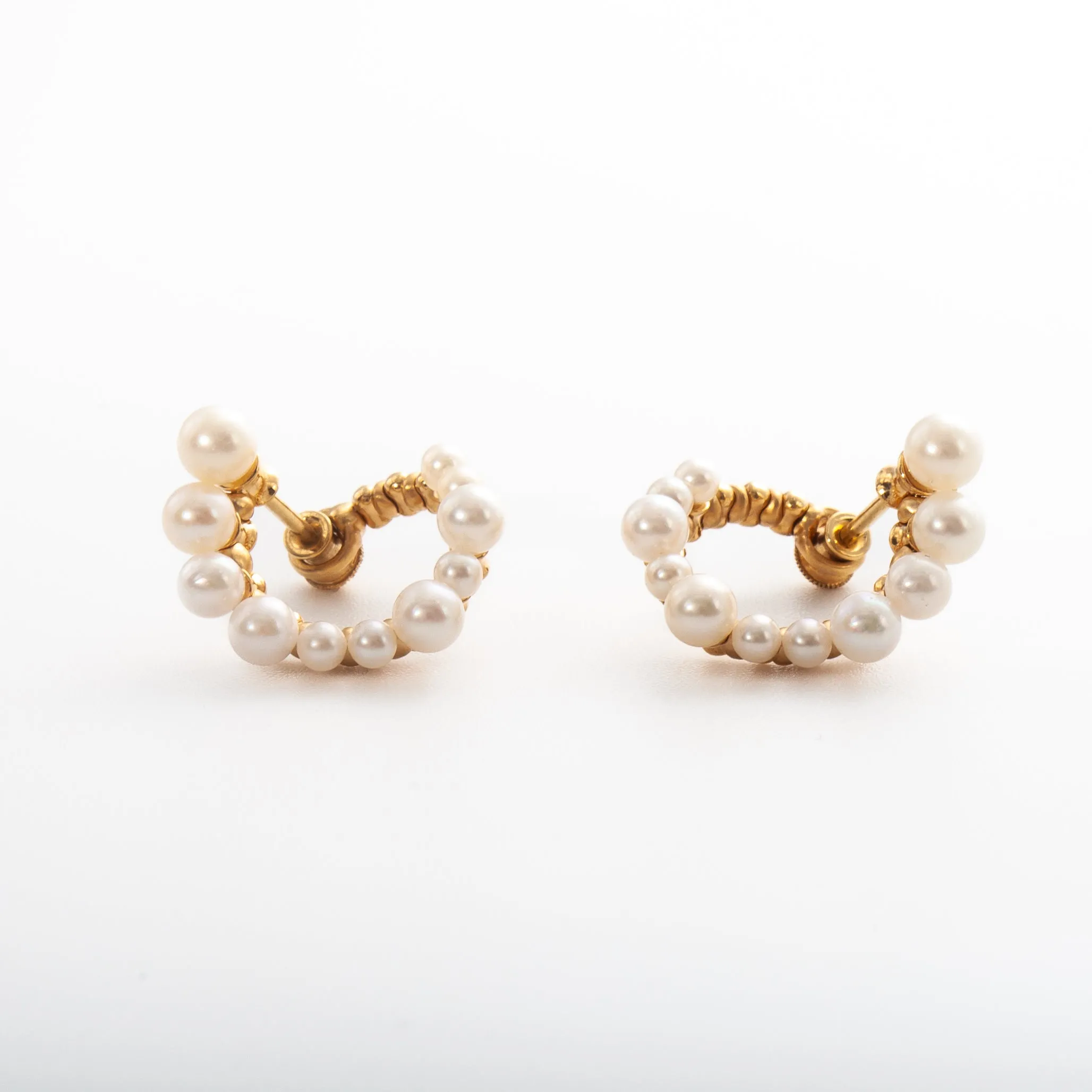 Freshwater Pearl Spiral Hoop Earrings