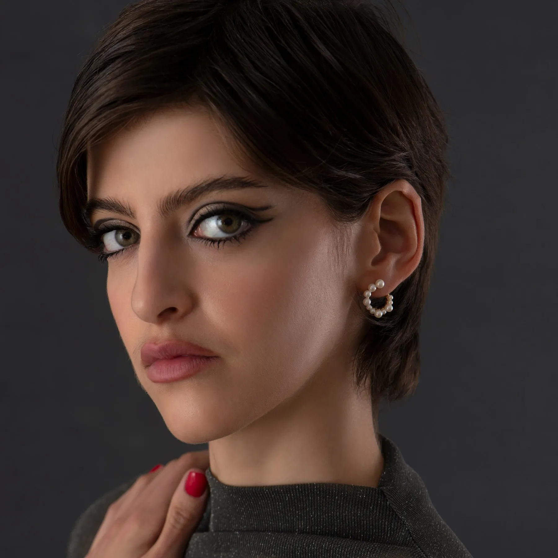Freshwater Pearl Spiral Hoop Earrings