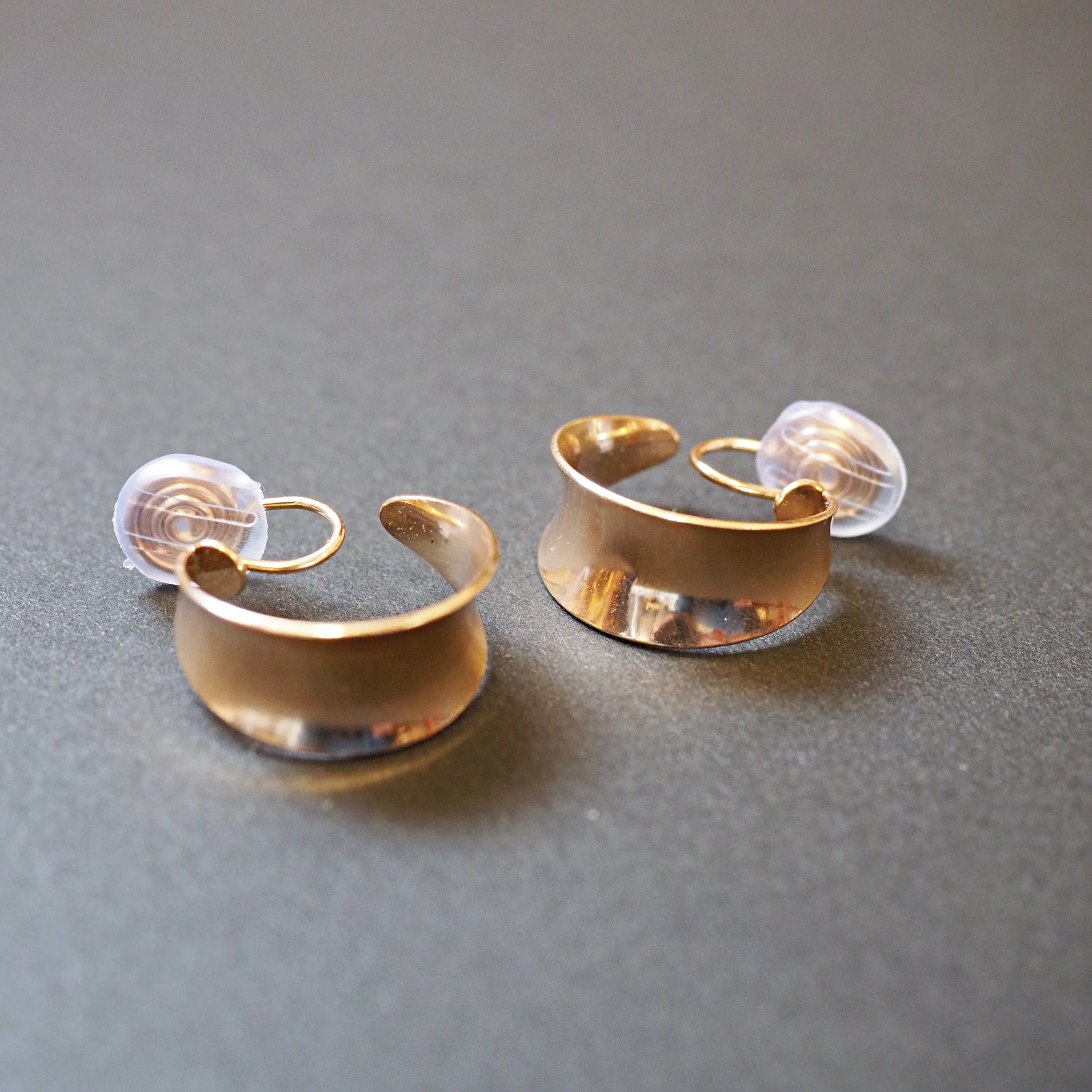 Gold 20mm Chunky Hoop  Spiral Clip On Earrings