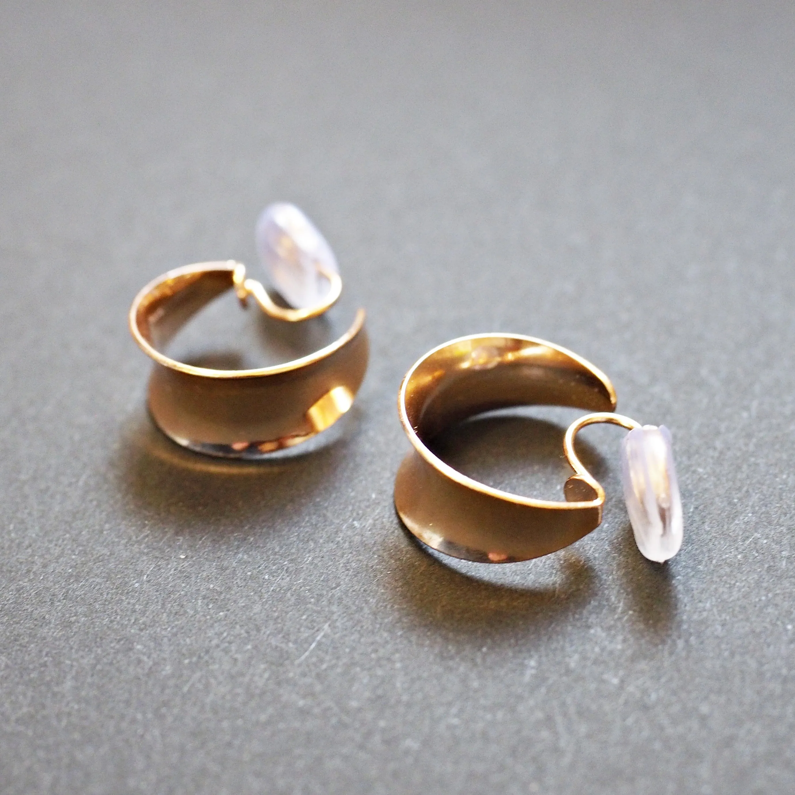 Gold 20mm Chunky Hoop  Spiral Clip On Earrings