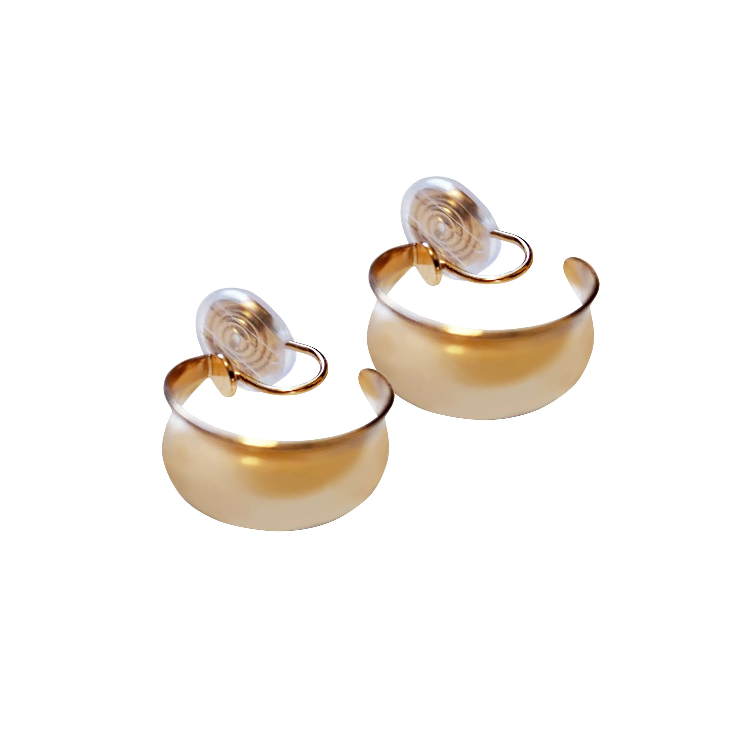 Gold 20mm Chunky Hoop  Spiral Clip On Earrings