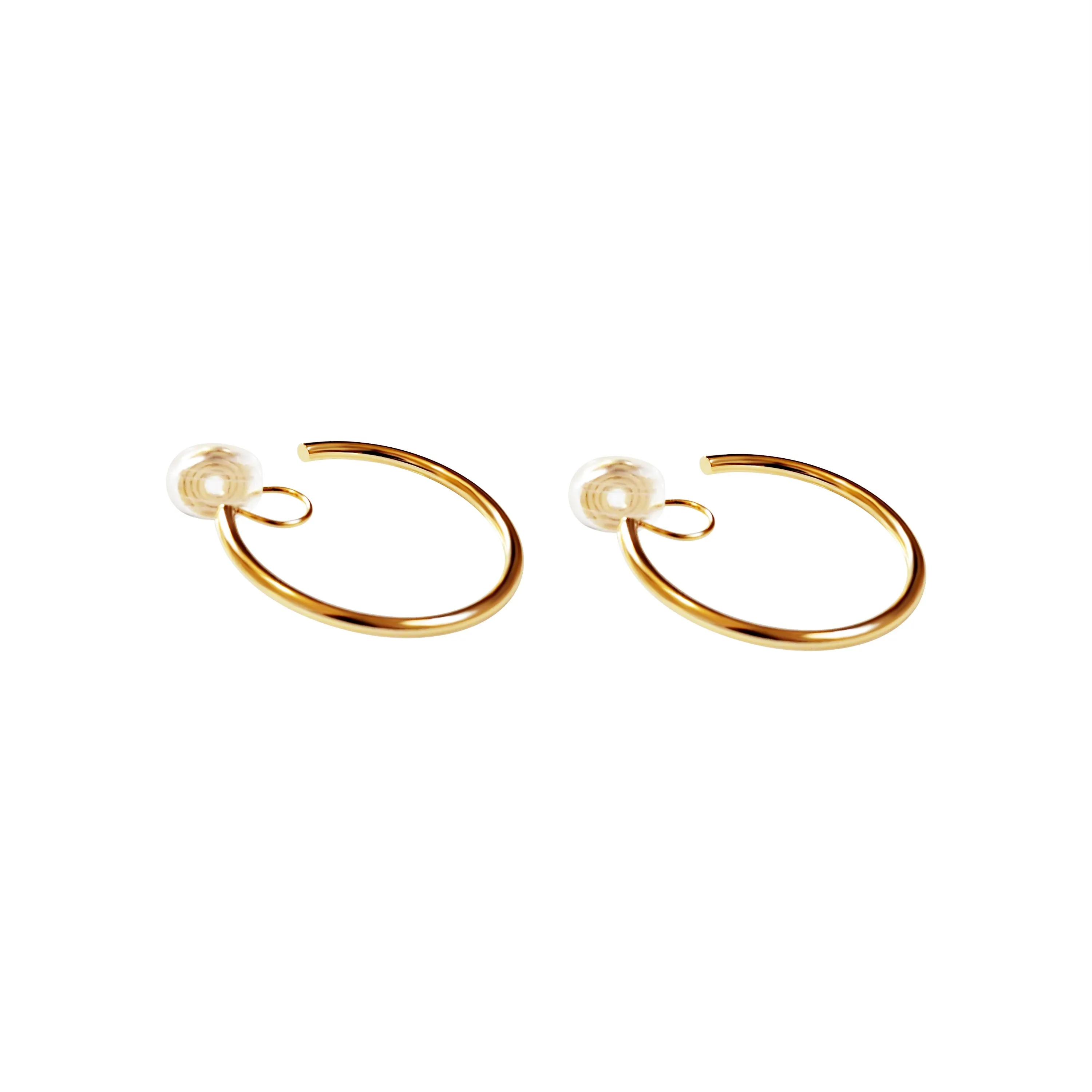 Gold 30mm Hoop Angle Adjustable Spiral Clip On Earrings