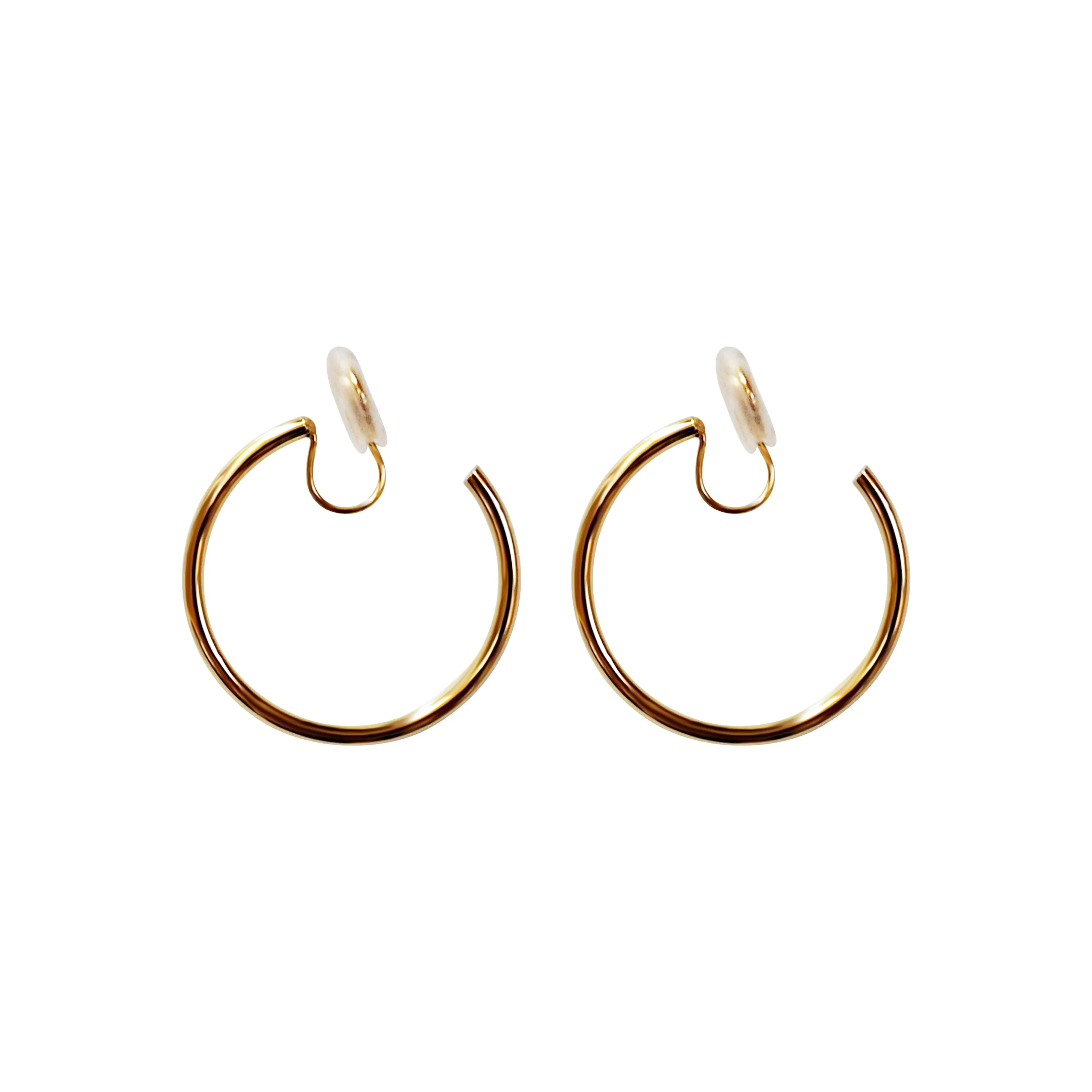 Gold 30mm Hoop Angle Adjustable Spiral Clip On Earrings