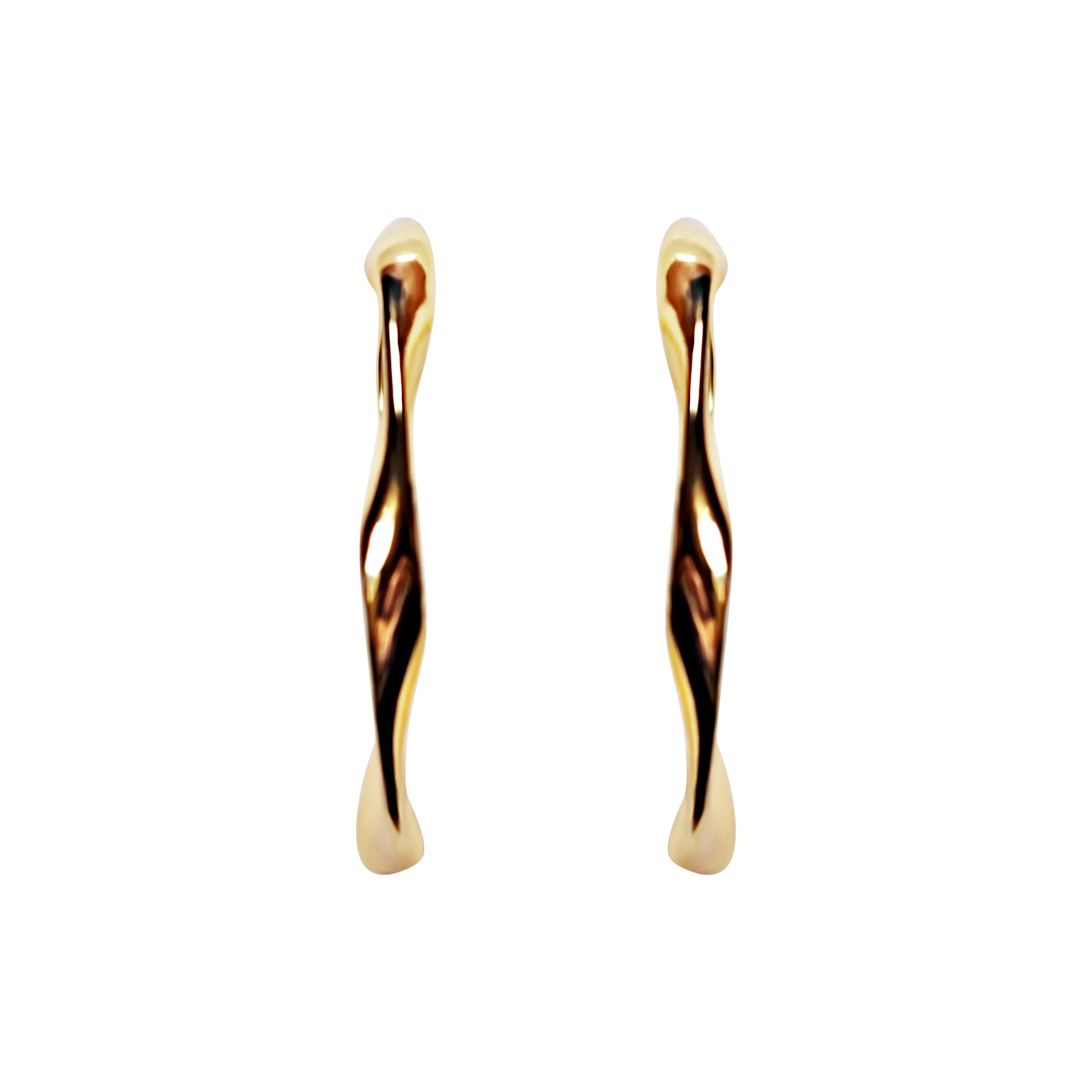 Gold 35mm Twisted Hoop Clip Angle Adjustable Spiral Clip On Earrings