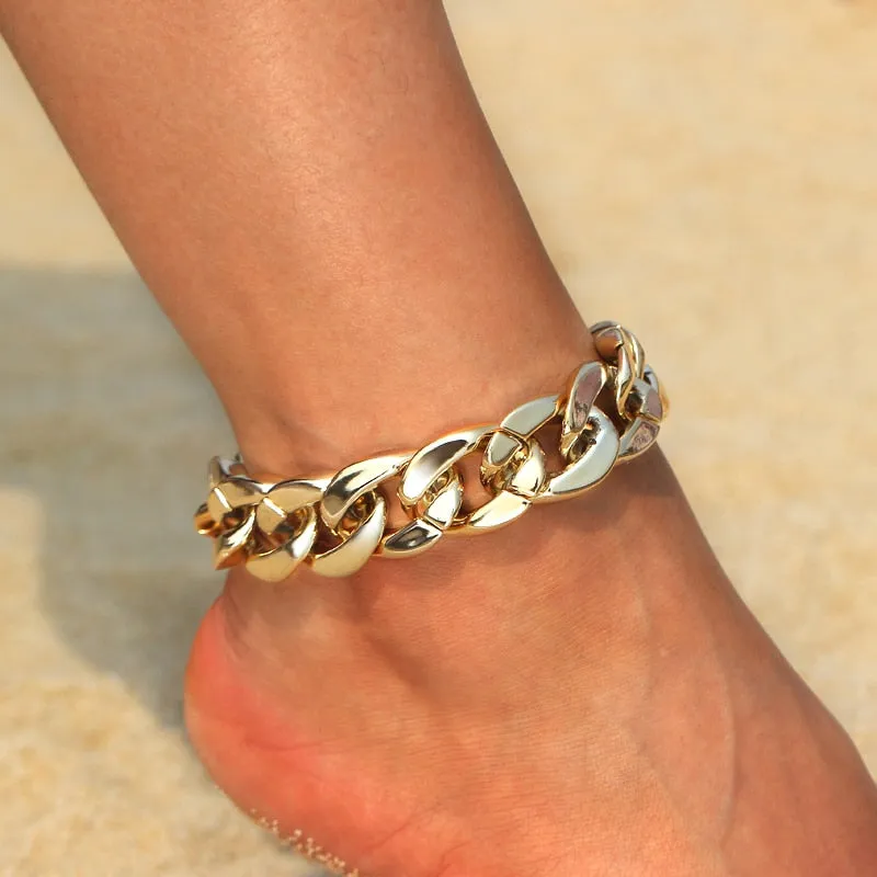 Gold Box Ankle Bracelet