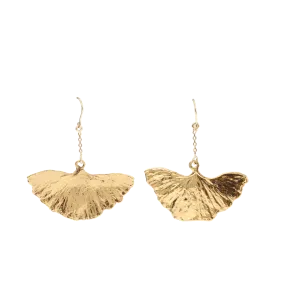 Gold Dipped Ginkgo Leaf Earrings