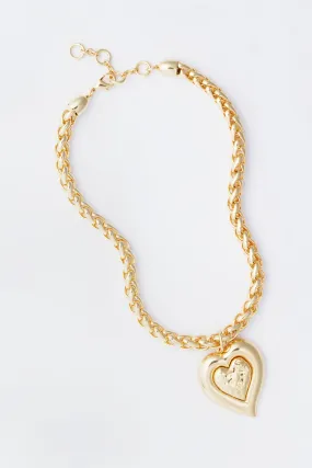 Gold Maxwell Heart Pendant Necklace