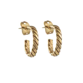 Gold Plated Sterling Silver Twisted Hoop Earrings