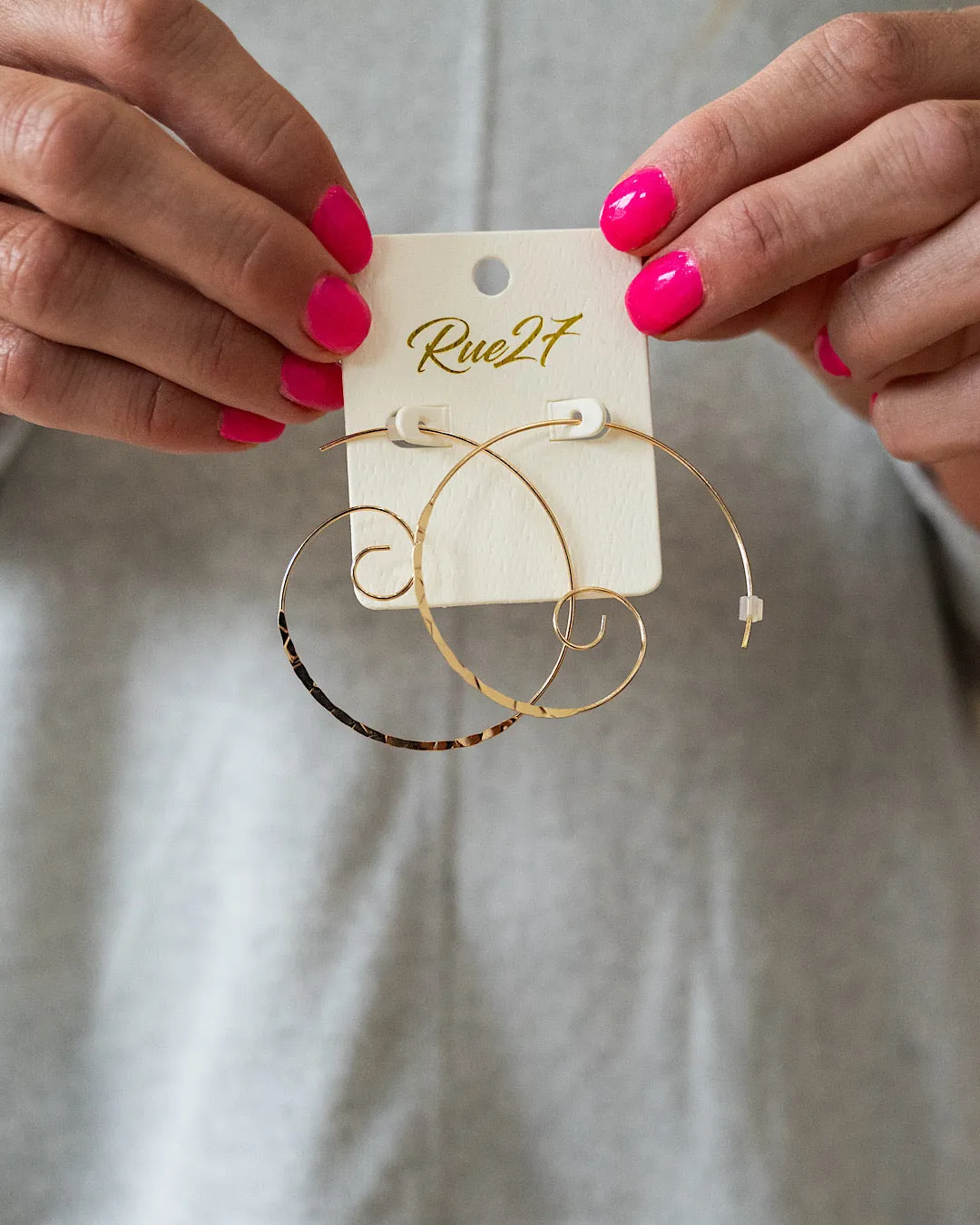 Gold Spiral Hoop Earring