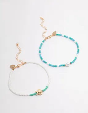 Gold Swimming Turtle Anklet