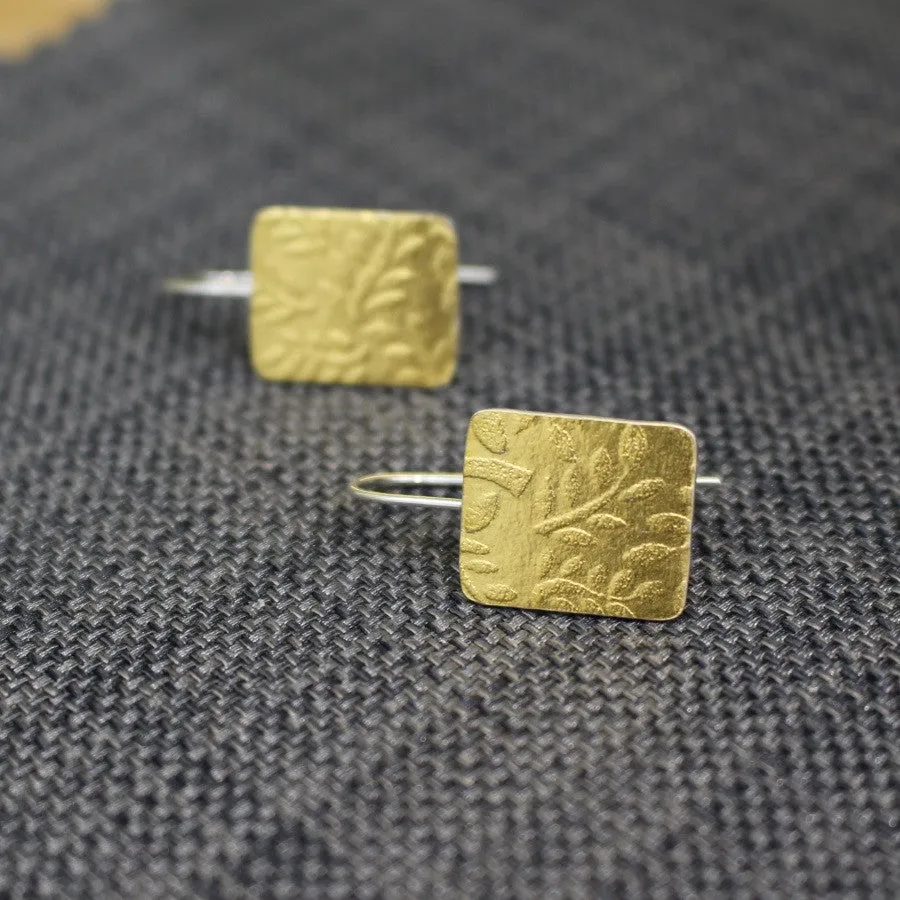 Golden Leaf Tag Earrings