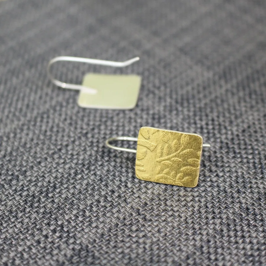 Golden Leaf Tag Earrings
