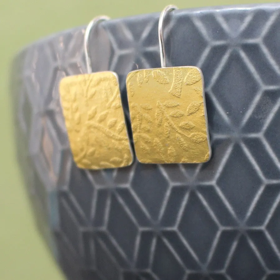 Golden Leaf Tag Earrings