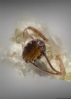 Handmade Copper Tiger Eye Cuff
