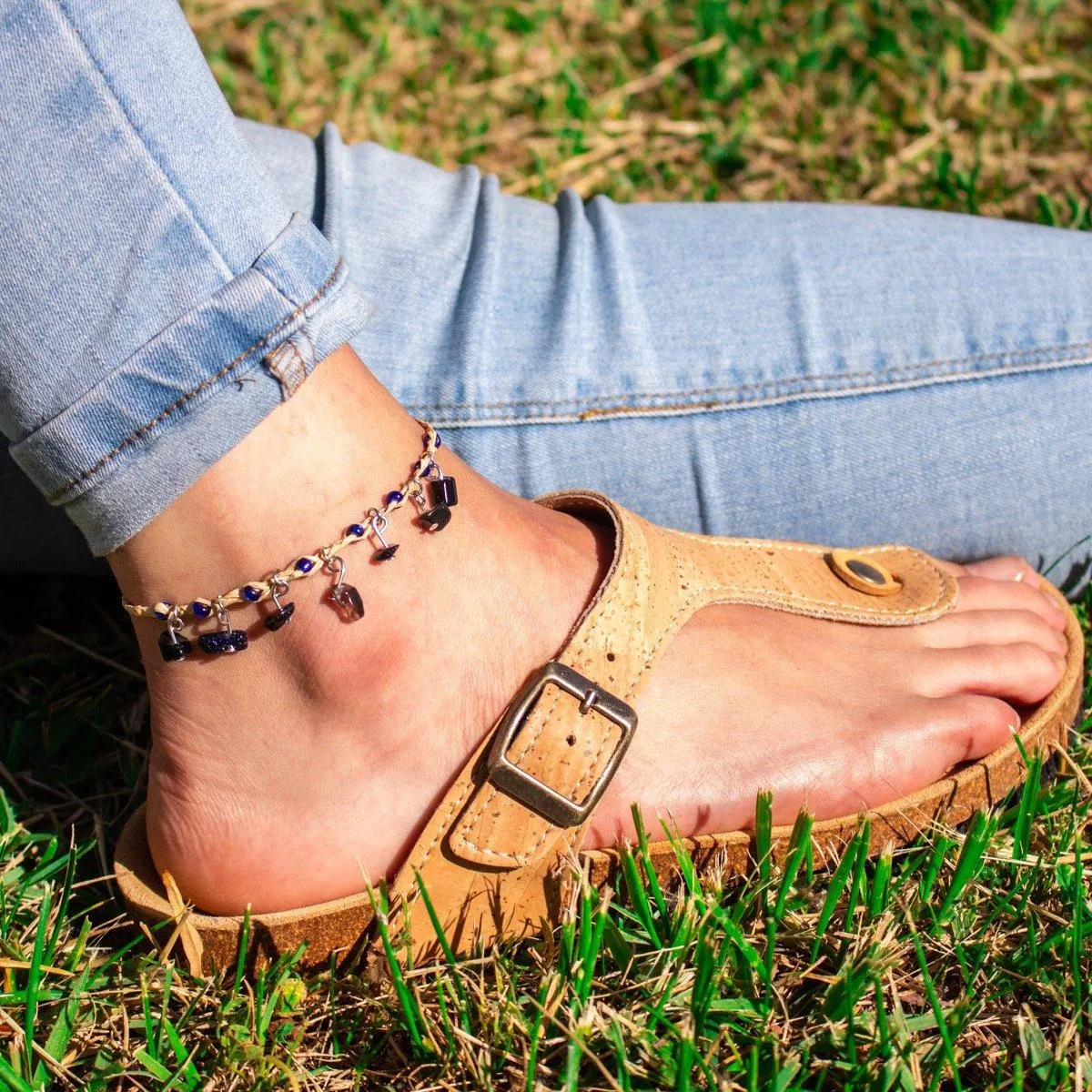 Handmade cork leather anklets BR-414