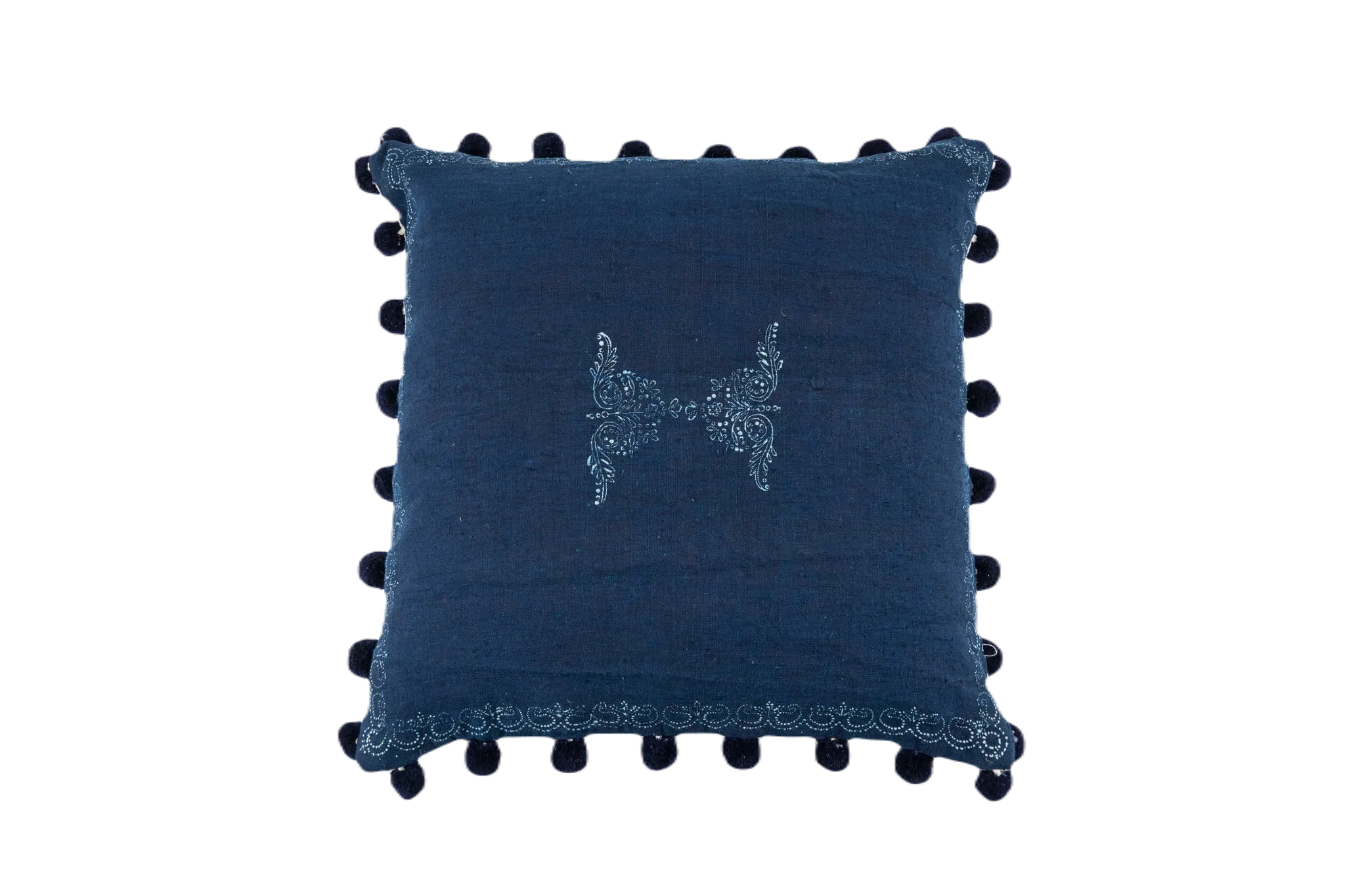 Handwoven antique Hungarian hemp, wax resist dyed Indigo - P204