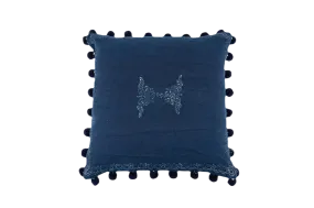 Handwoven antique Hungarian hemp, wax resist dyed Indigo - P204