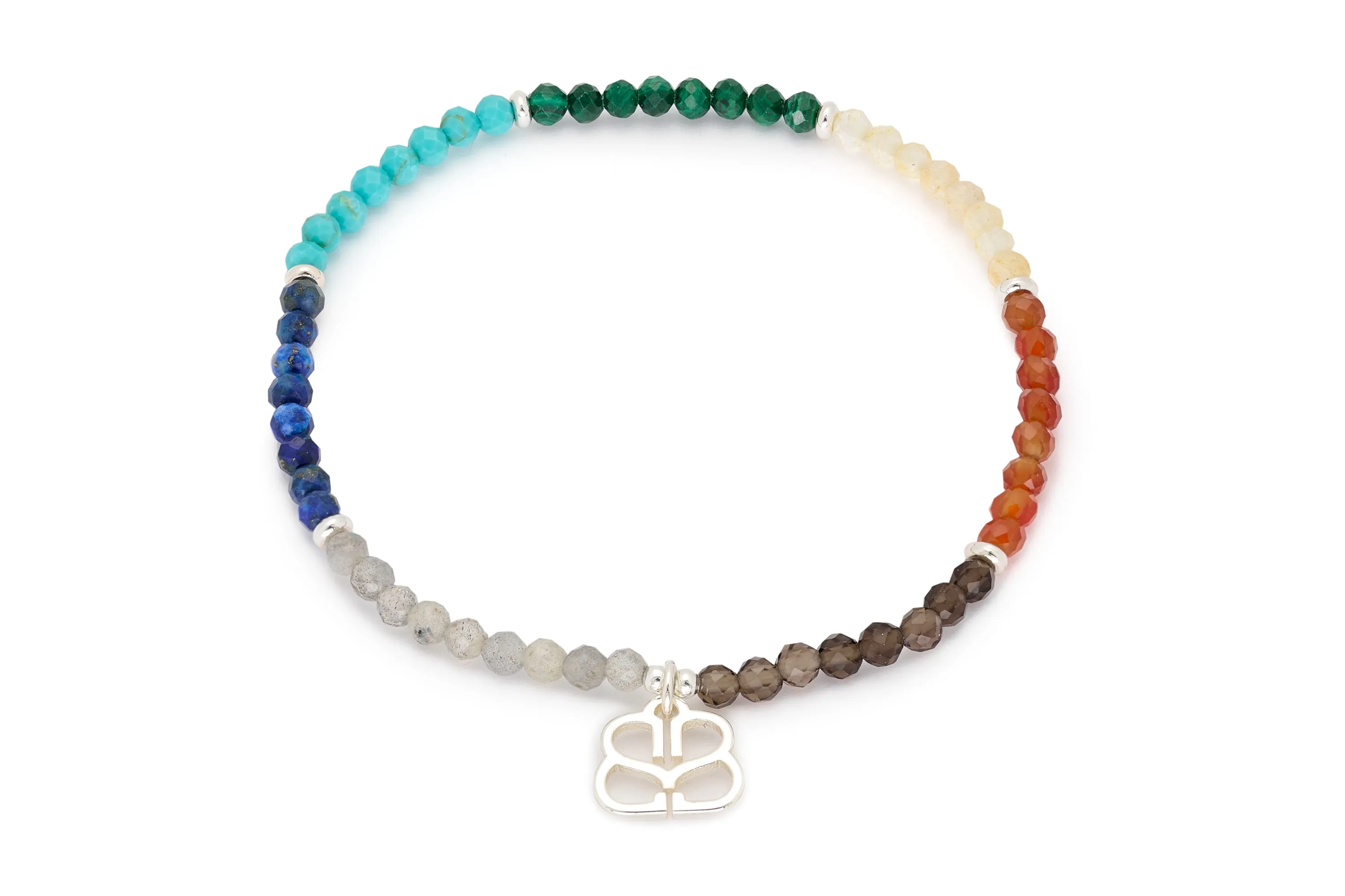 Harlequin 2 Layer Gemstone Bracelet Stack