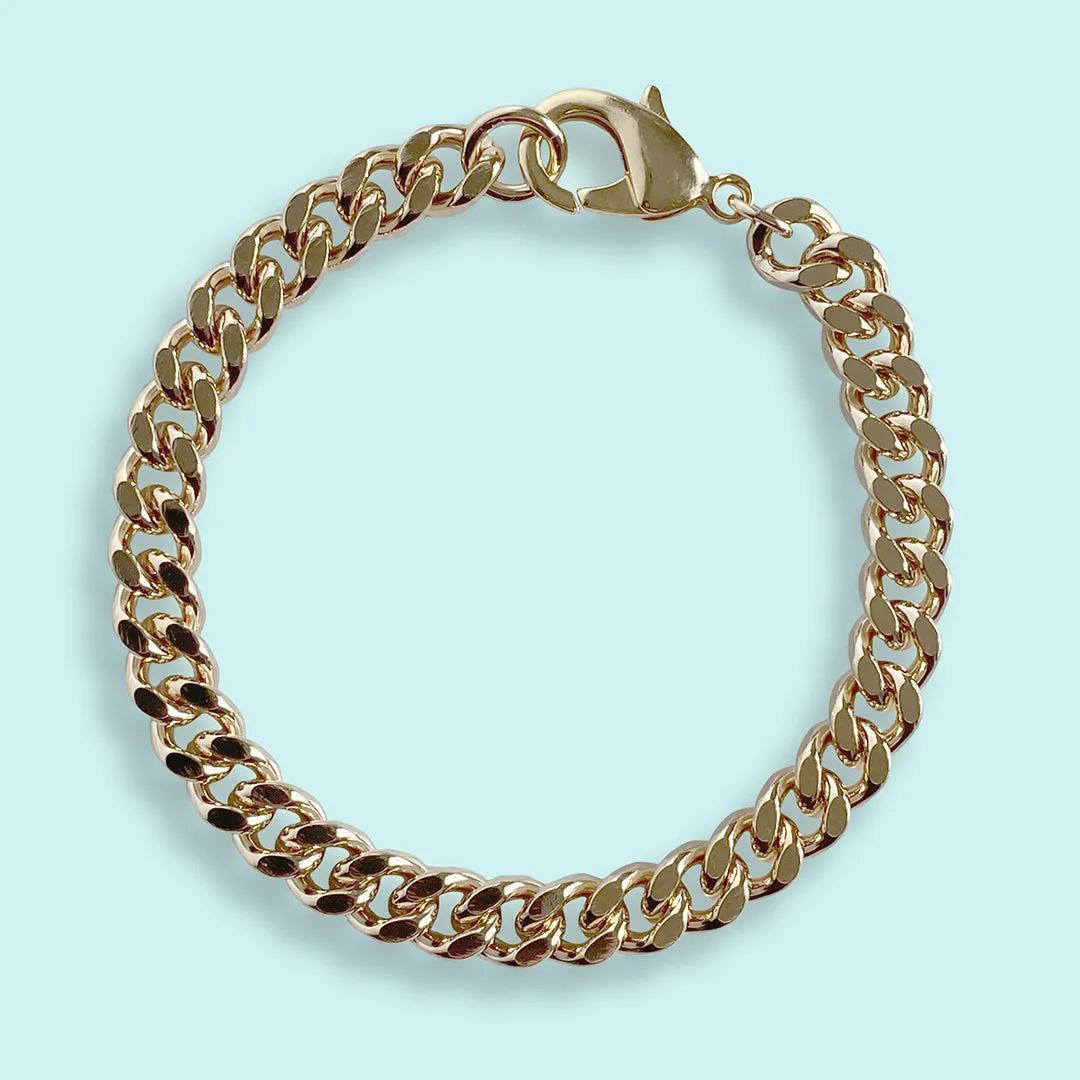 HEAVY GOLD CURB CHAIN BRACELET