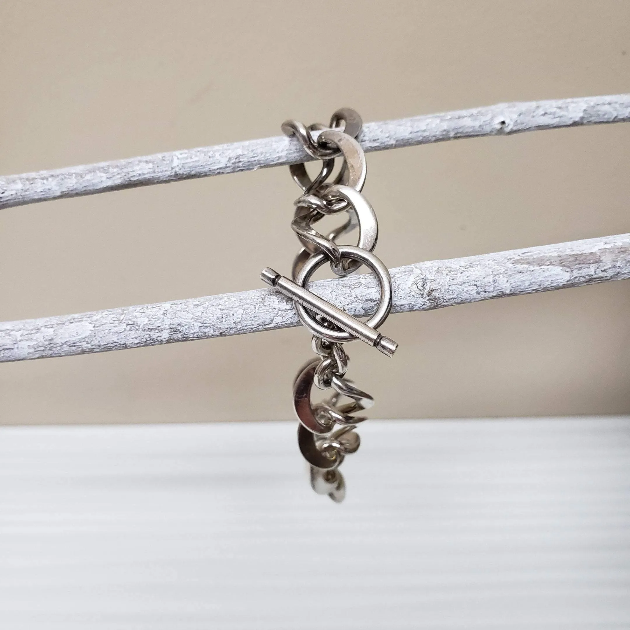 Heavy  silver chain bracelet