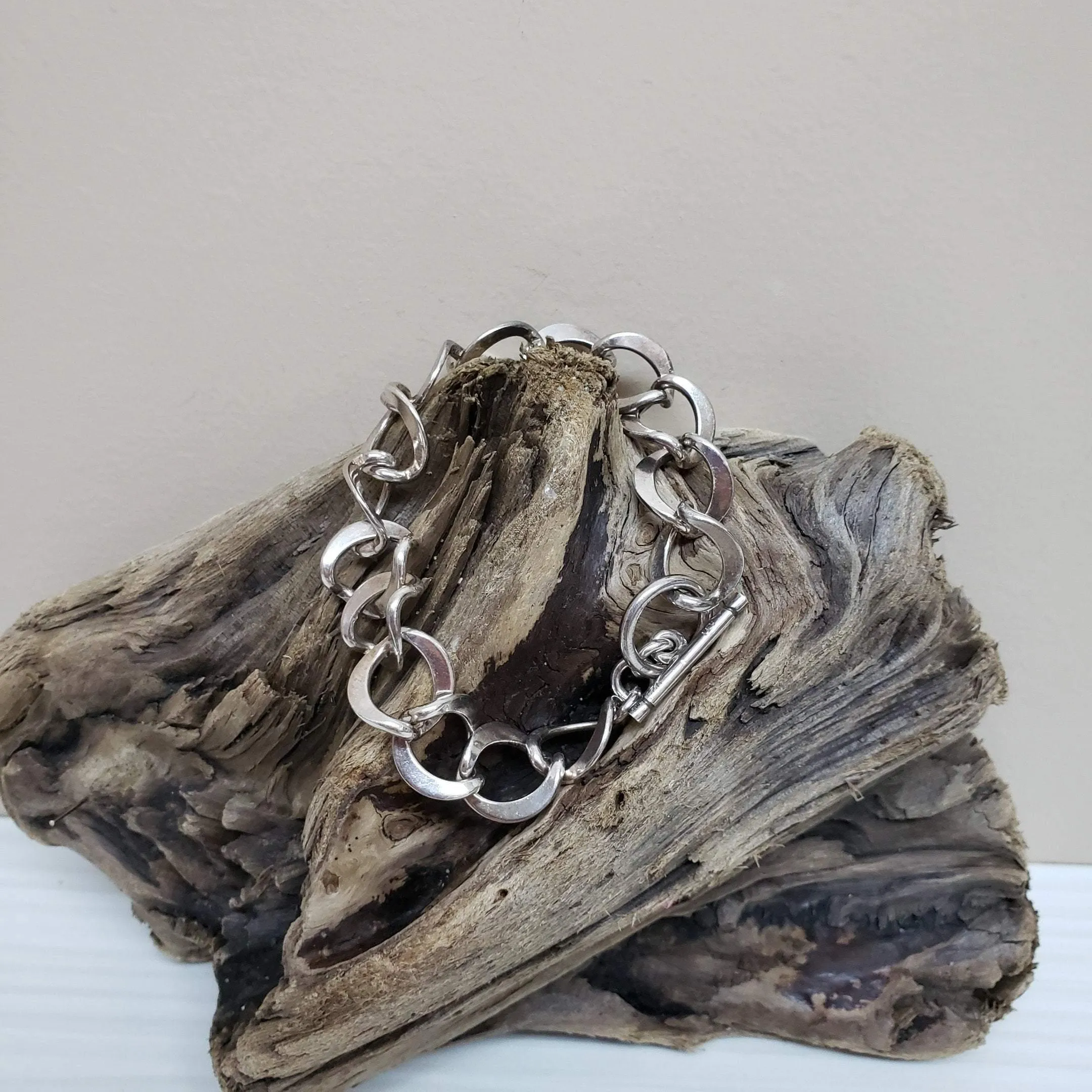 Heavy  silver chain bracelet